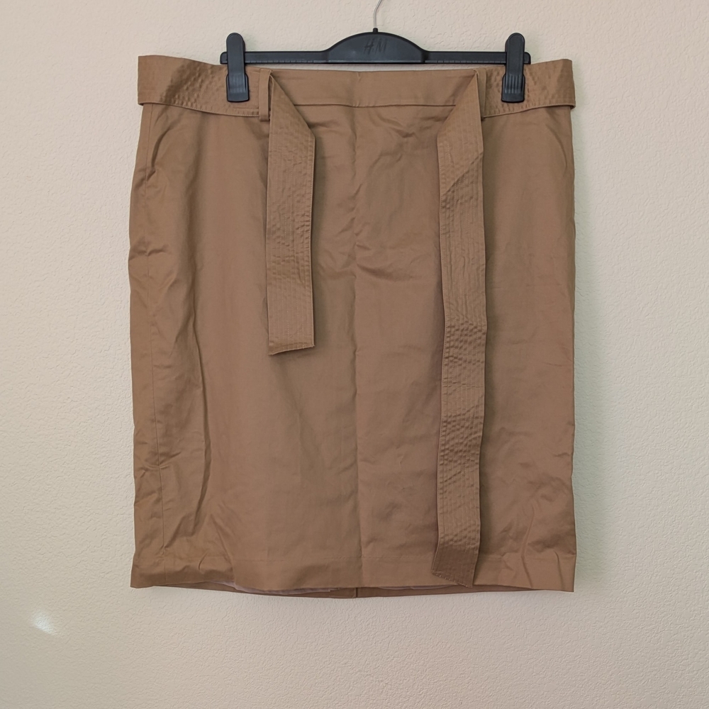1901 Women's Paperbag Tie Waist Skirt Tan Plus Size 18